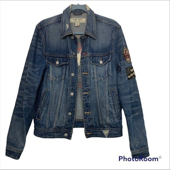 Guess Other - Guess Dillon Embroidered Flags Jacket Size Small